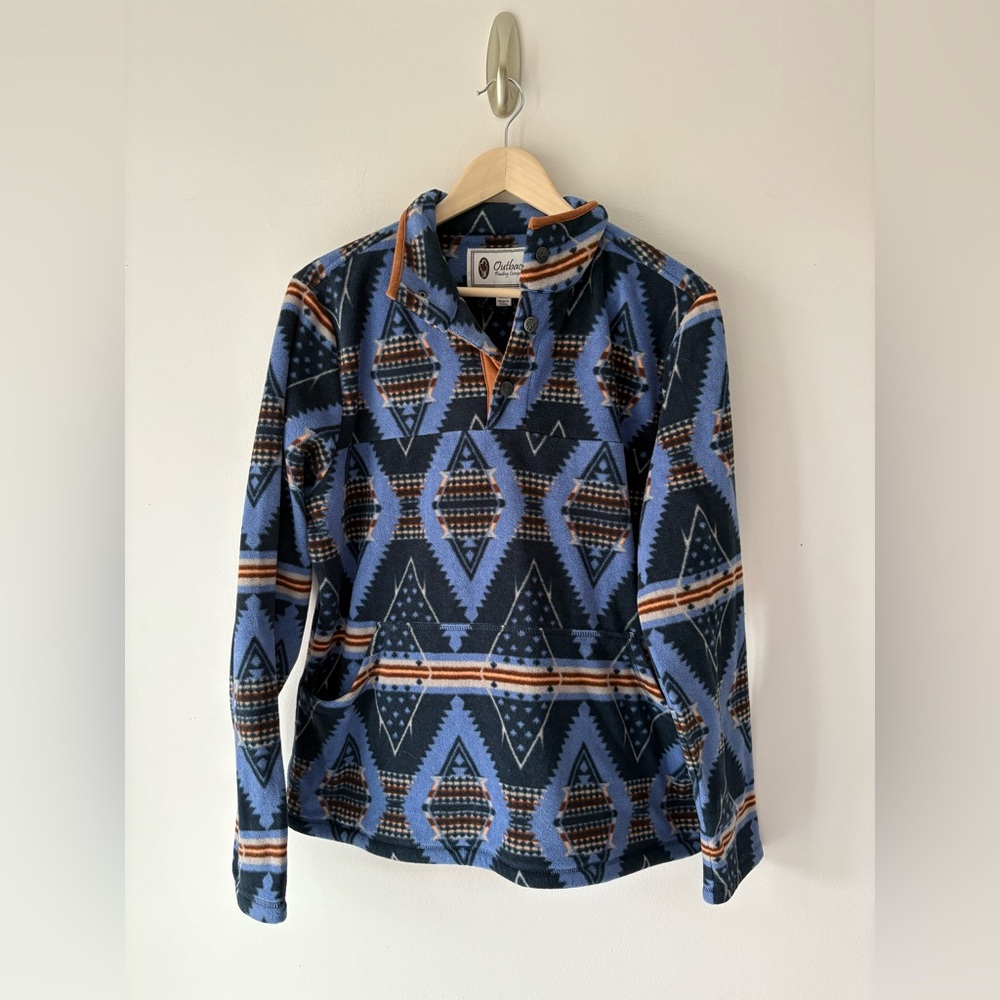 Outback Trading Company Aztec Fleece Snap Pullover Jacket Large